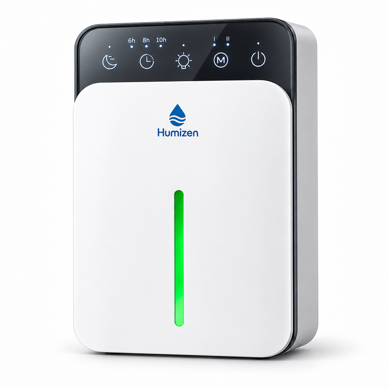 Déshumidificateur Compact 1,5 L – Silencieux & Veilleuse LED