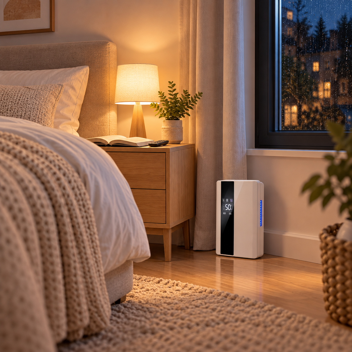 Déshumidificateur 2-en-1 Silencieux – Purificateur d'Air & Télécommande