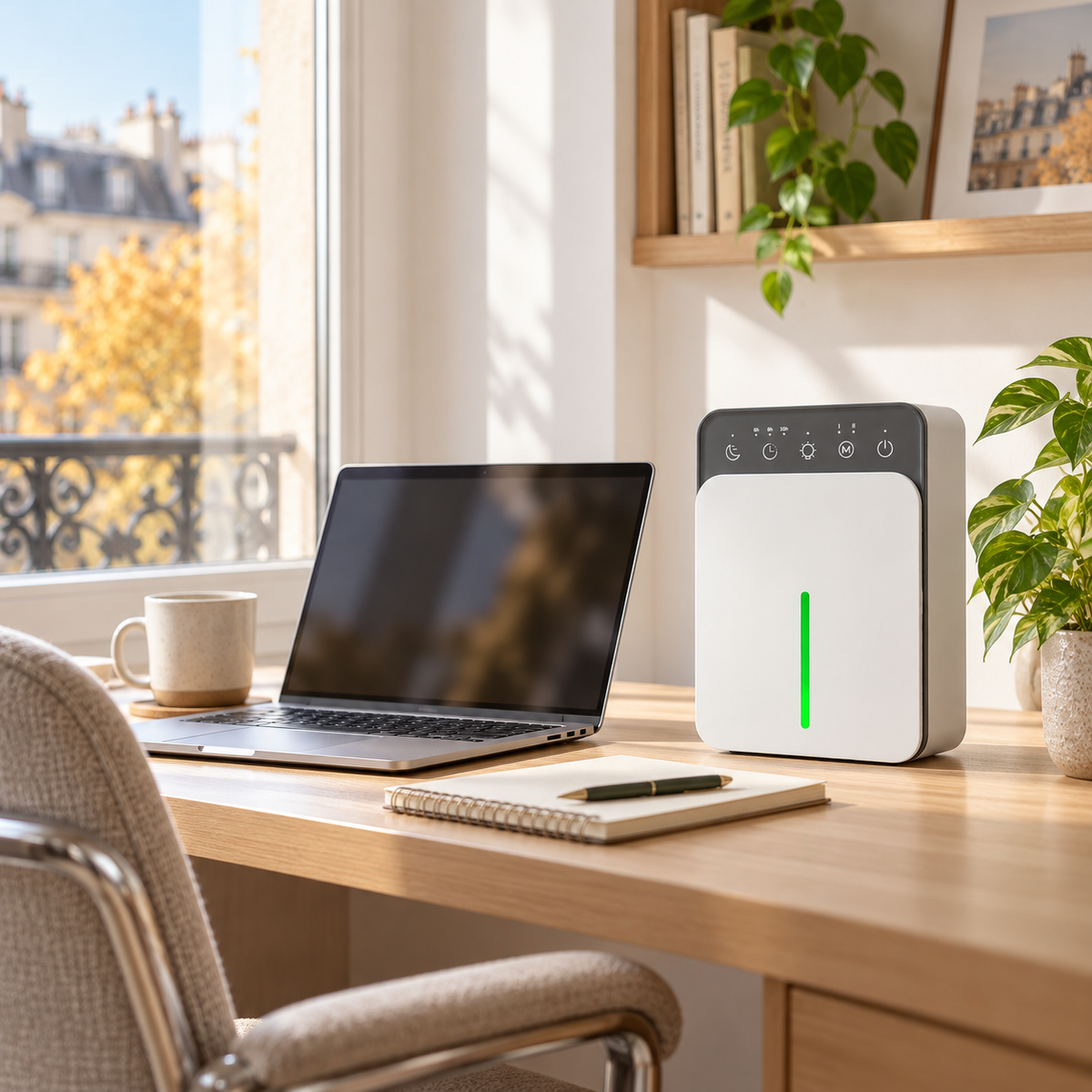 Déshumidificateur Compact 1,5 L – Silencieux & Veilleuse LED