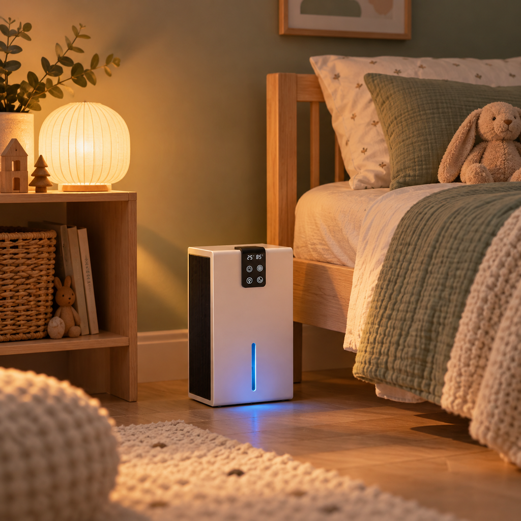 Déshumidificateur Réservoir 2,8 L – Veilleuse RGB & Arrêt Automatique